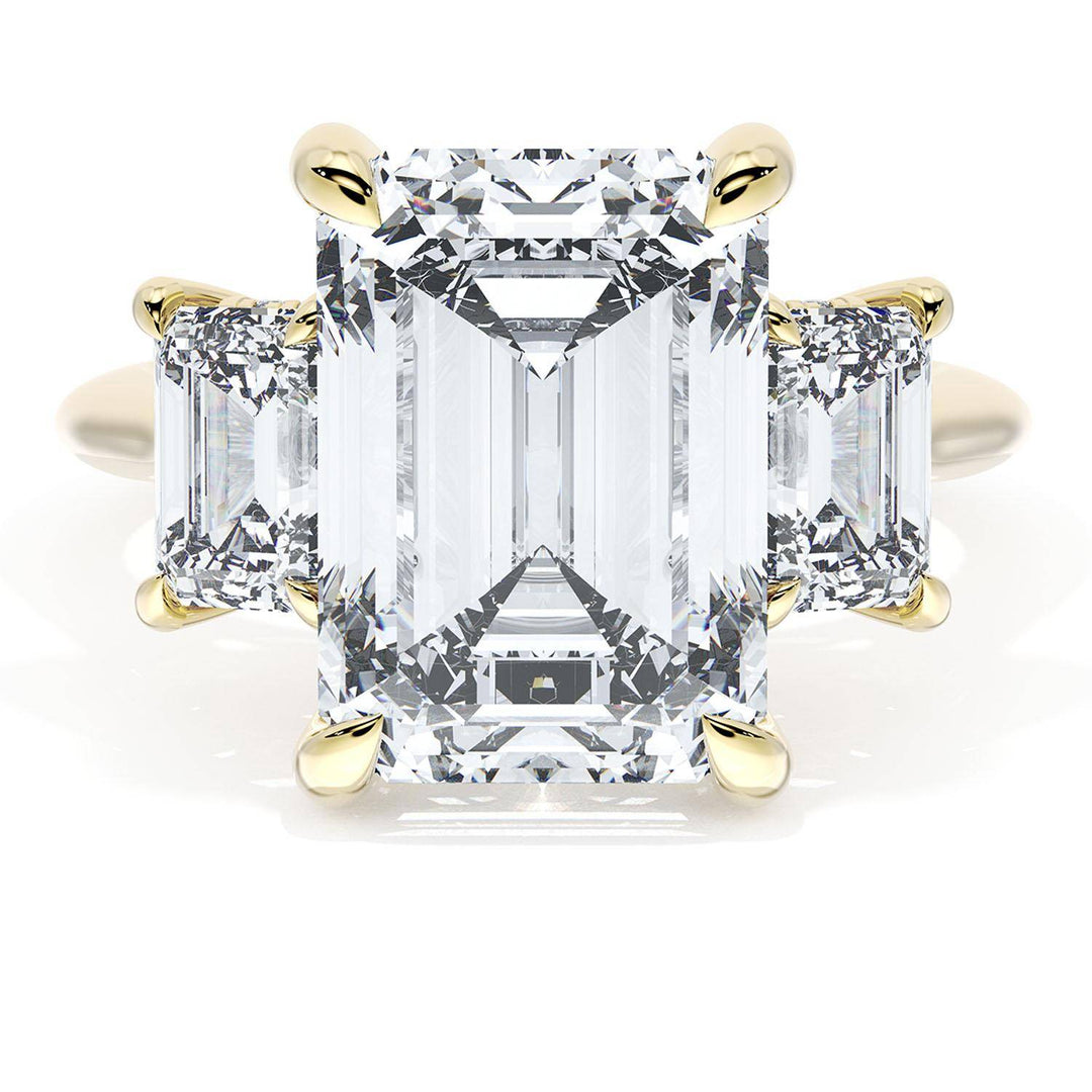 Emerald 3-Stone Engagement Ring