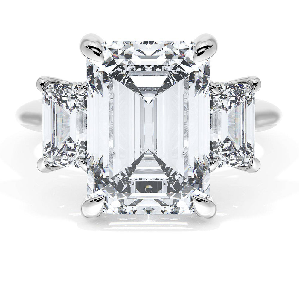 Emerald 3-Stone Engagement Ring