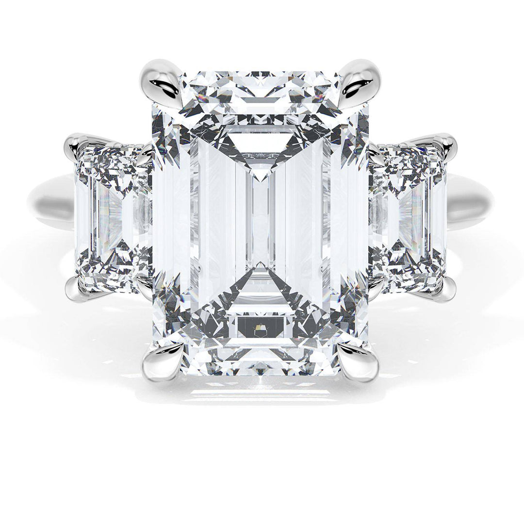 Emerald 3-Stone Engagement Ring