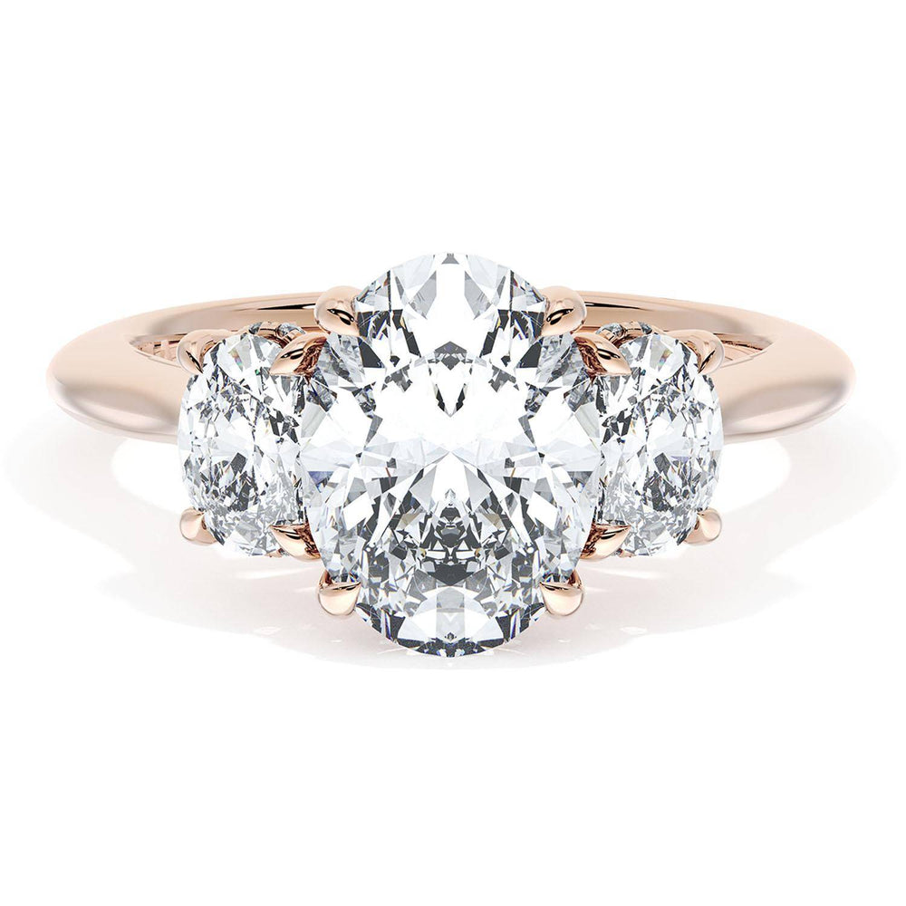 Oval 3-Stone Engagement Ring