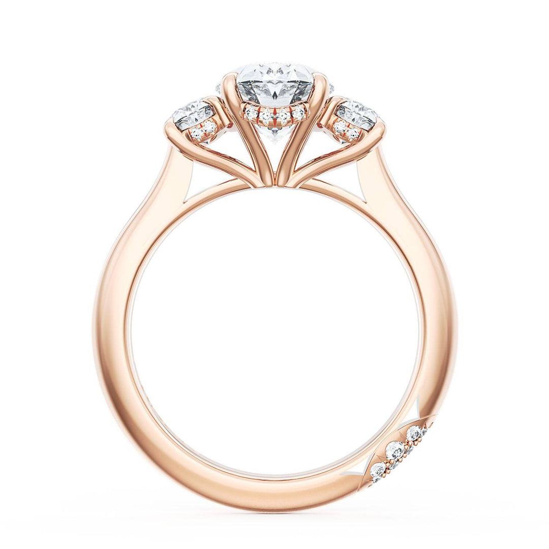 Oval 3-Stone Engagement Ring