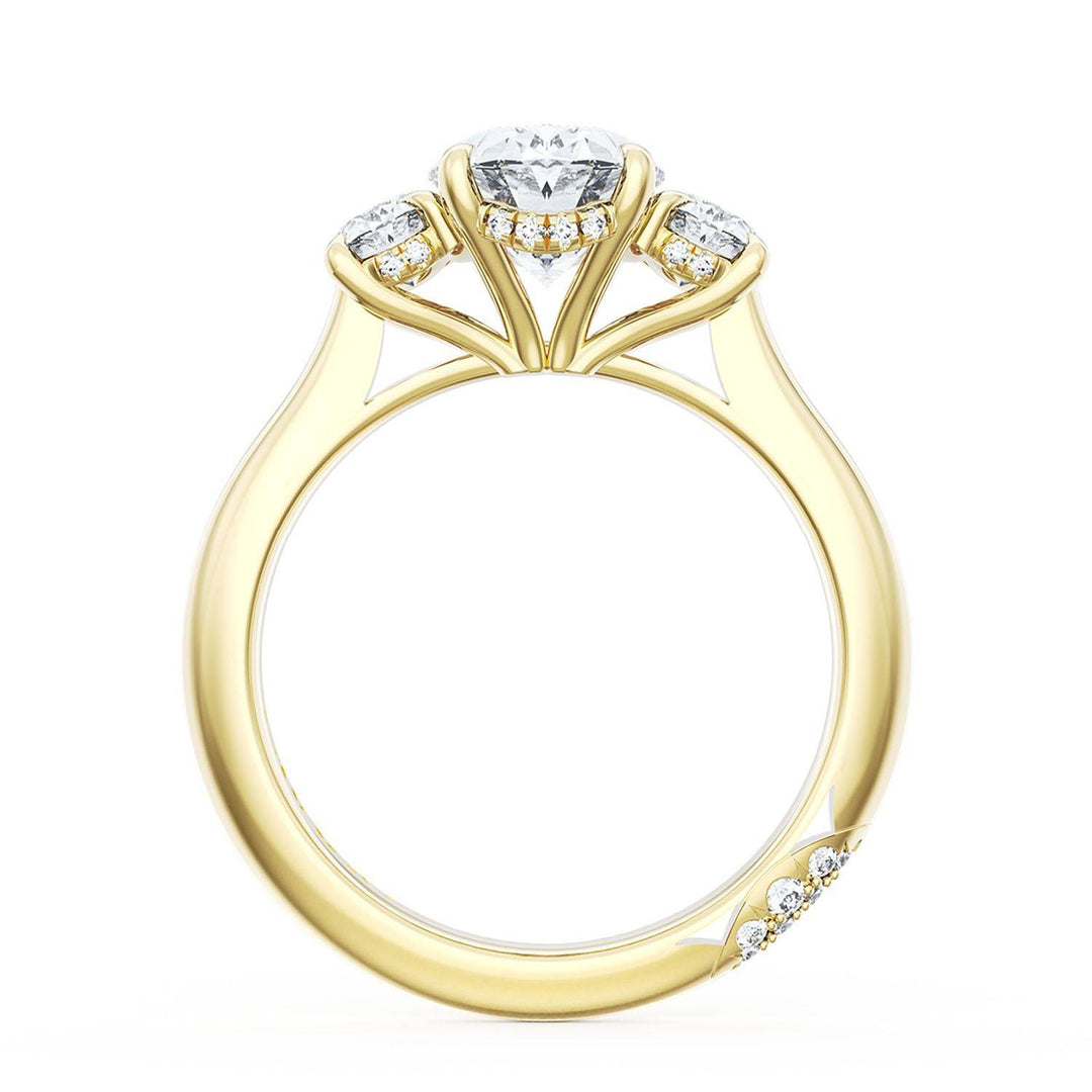 Oval 3-Stone Engagement Ring