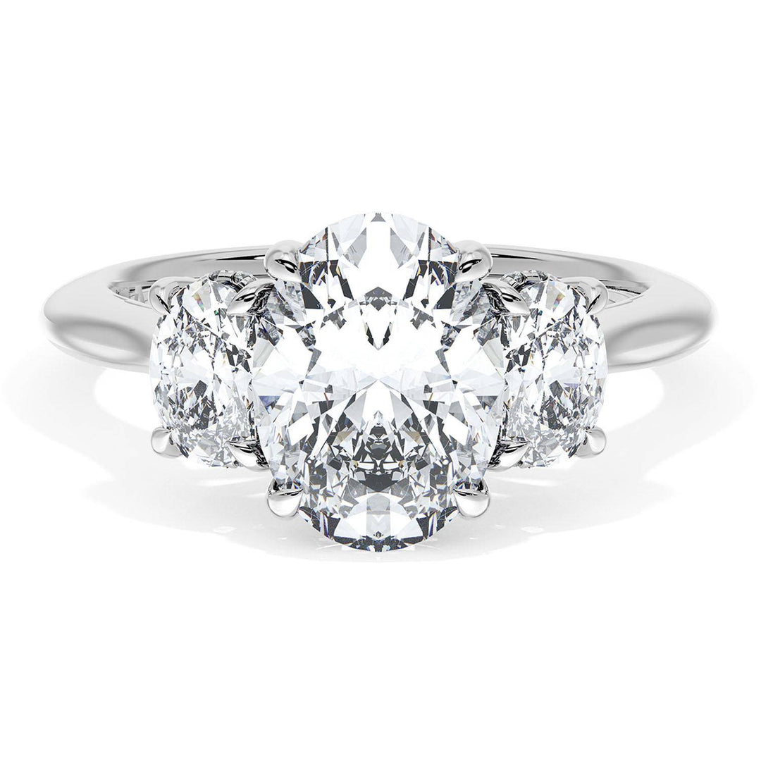 Oval 3-Stone Engagement Ring