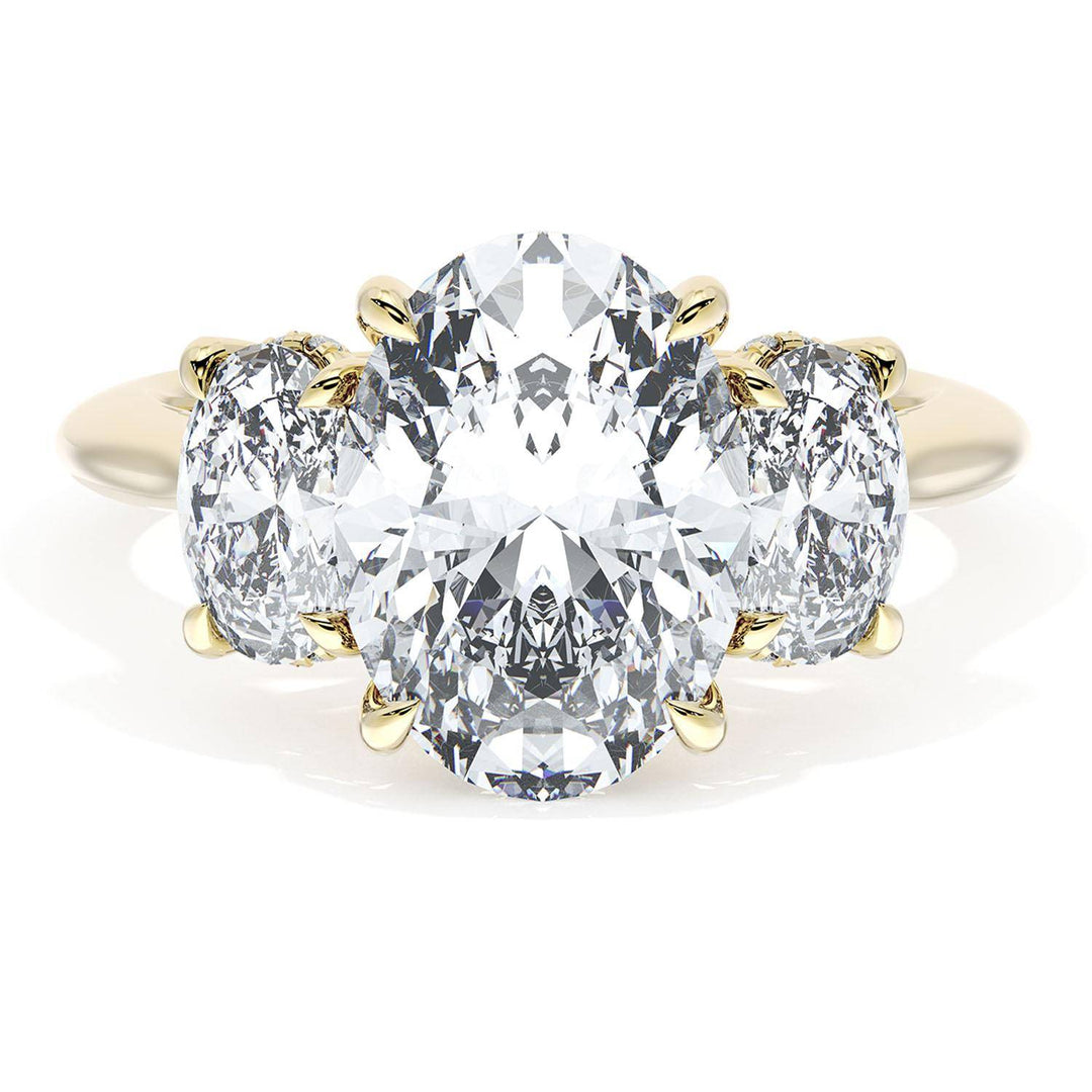 Oval 3-Stone Engagement Ring