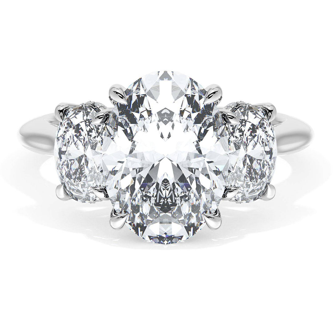 Oval 3-Stone Engagement Ring