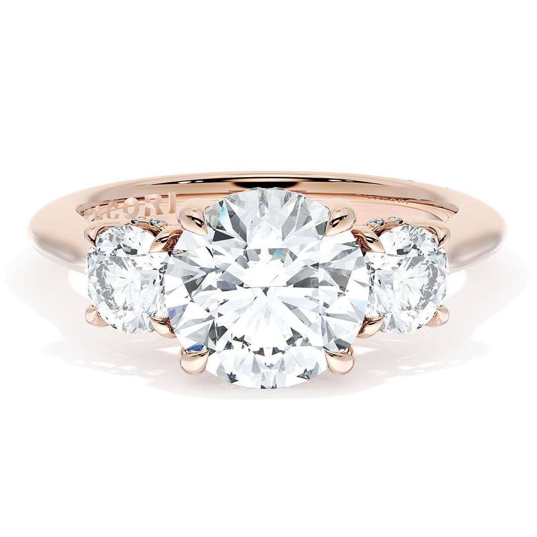 Round 3-Stone Engagement Ring