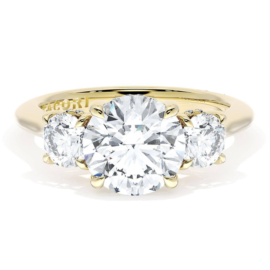 Round 3-Stone Engagement Ring