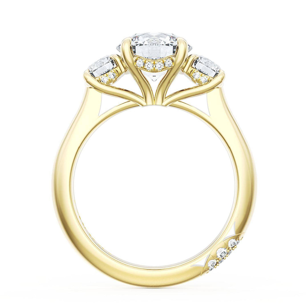 Round 3-Stone Engagement Ring