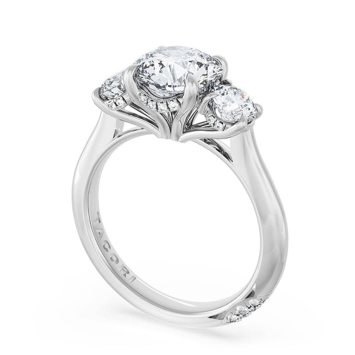 Round 3-Stone Engagement Ring