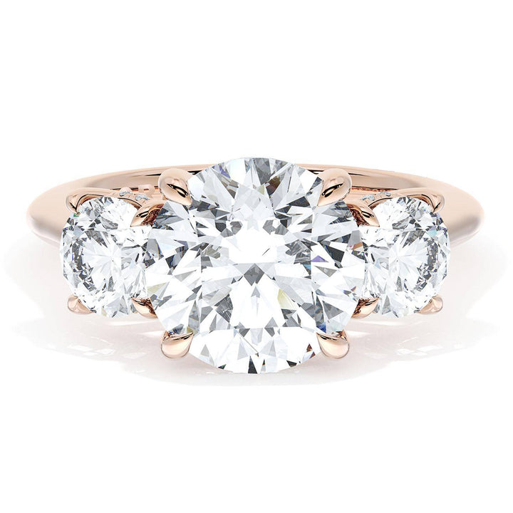 Round 3-Stone Engagement Ring