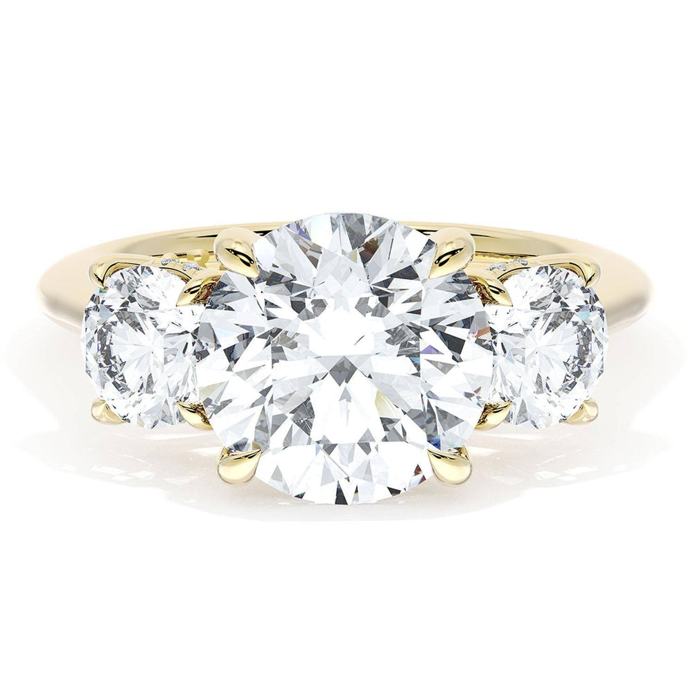 Round 3-Stone Engagement Ring