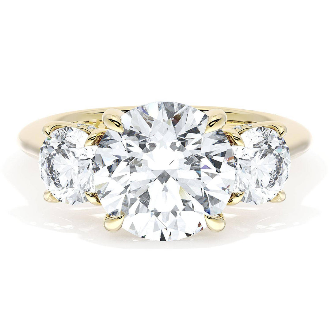 Round 3-Stone Engagement Ring