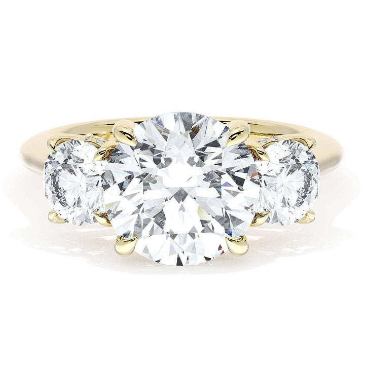 Round 3-Stone Engagement Ring