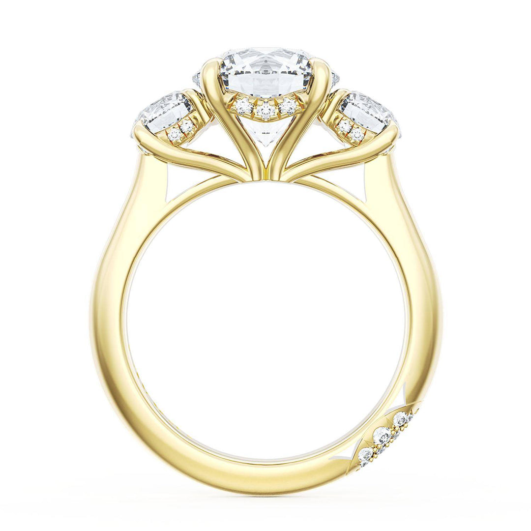 Round 3-Stone Engagement Ring