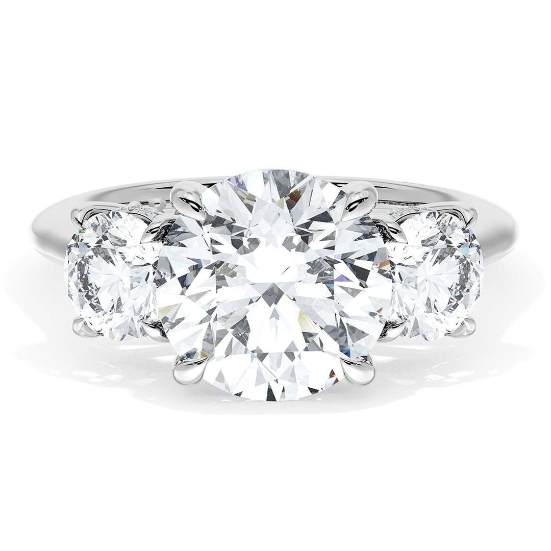 Round 3-Stone Engagement Ring