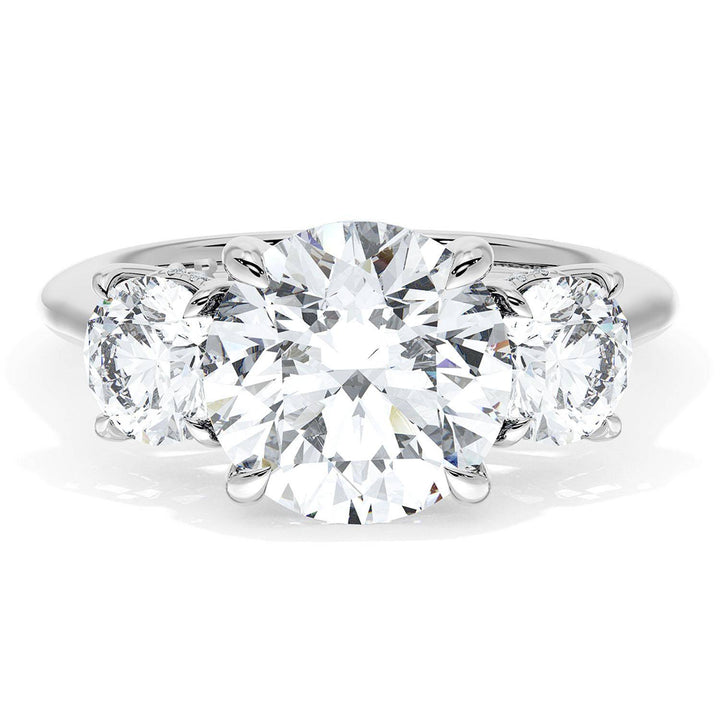 Round 3-Stone Engagement Ring