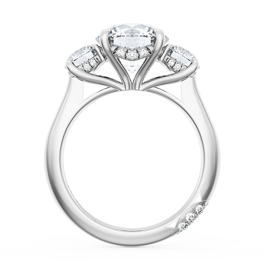Round 3-Stone Engagement Ring