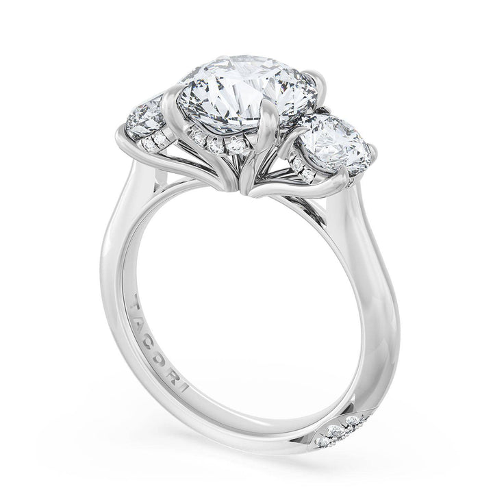 Round 3-Stone Engagement Ring