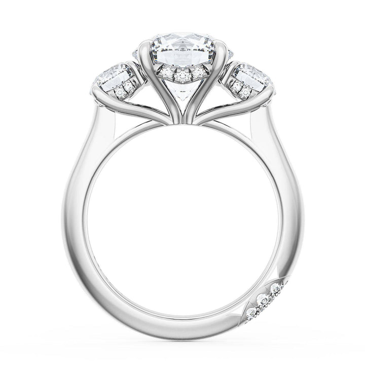 Round 3-Stone Engagement Ring