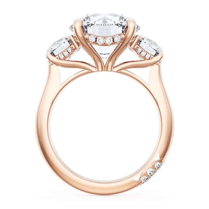 Round 3-Stone Engagement Ring