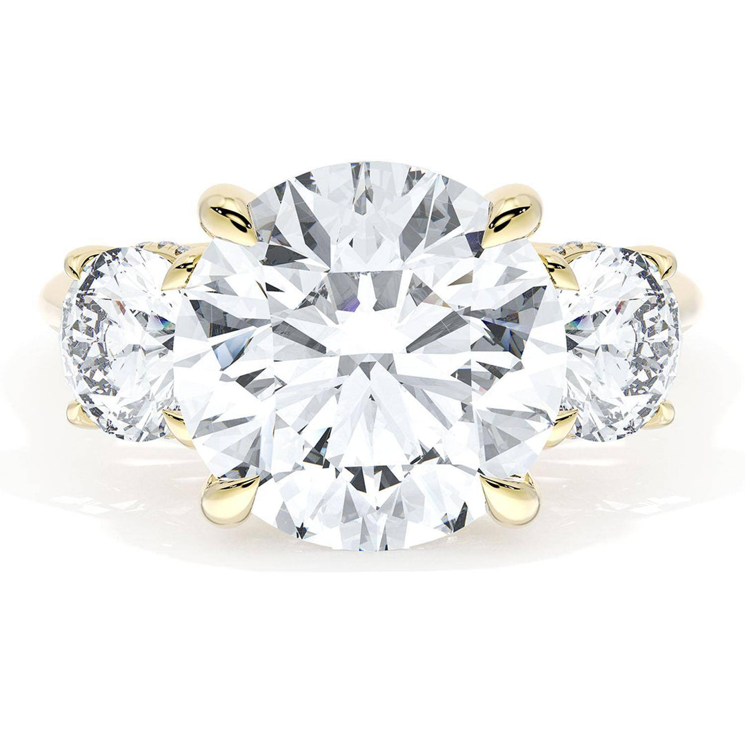 Round 3-Stone Engagement Ring