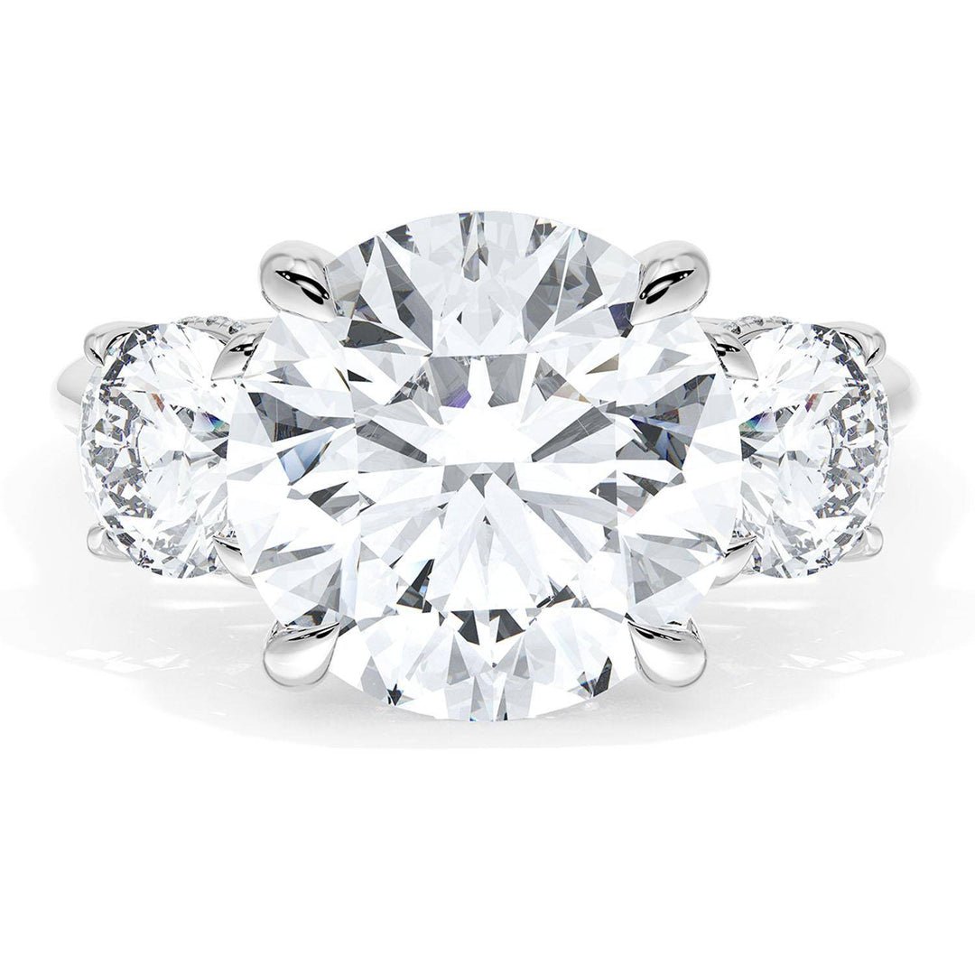 Round 3-Stone Engagement Ring