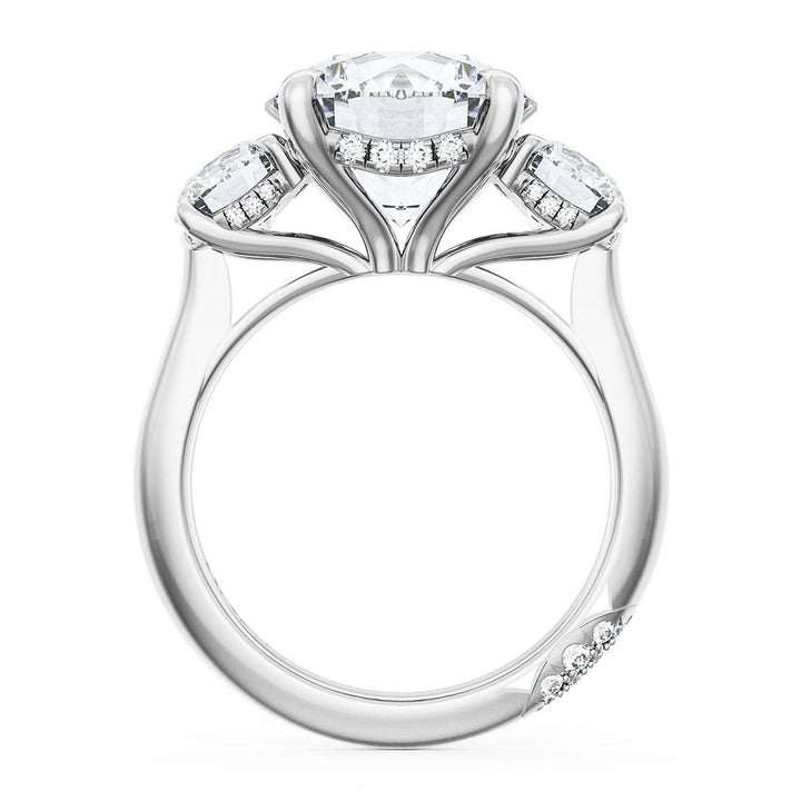 Round 3-Stone Engagement Ring