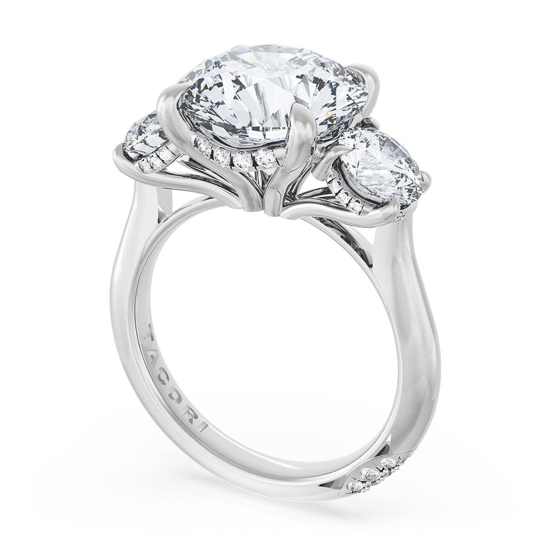 Round 3-Stone Engagement Ring