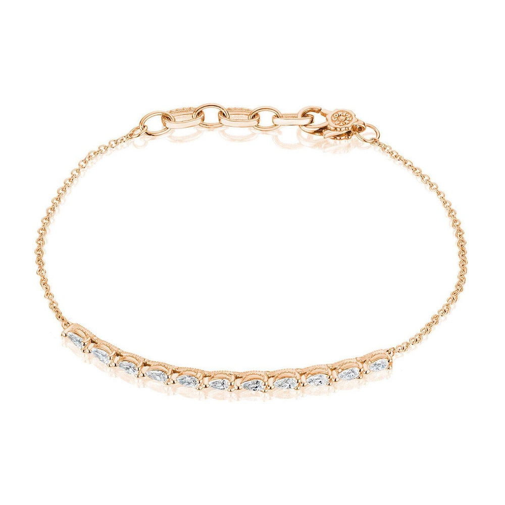 Pear Diamond Bracelet in 18k Rose Gold