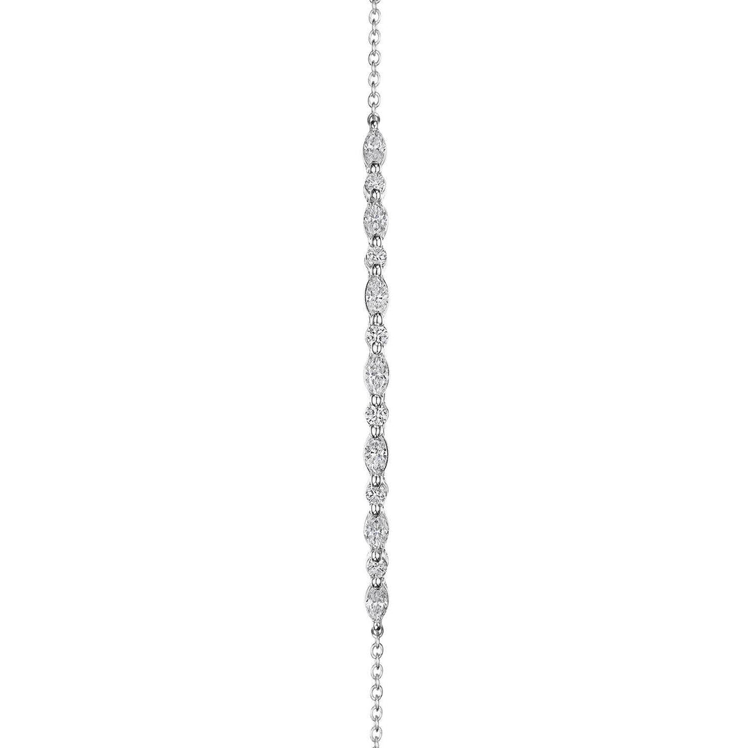 Marquise and Round Diamond Bracelet in 18kt White Gold
