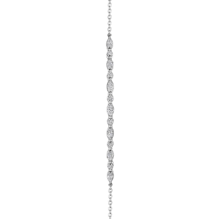 Marquise and Round Diamond Bracelet in 18kt White Gold