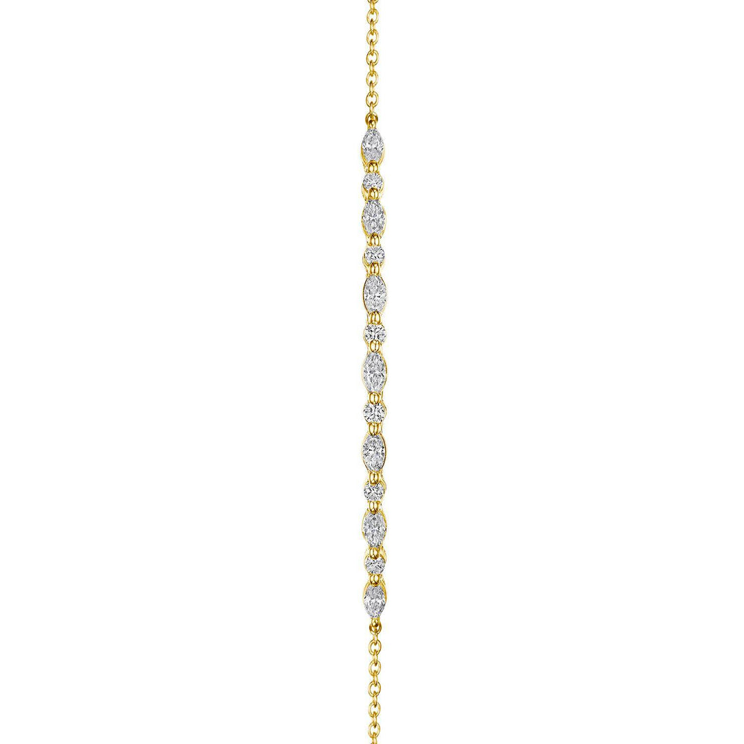 Marquise and Round Diamond Bracelet in 18kt Yellow Gold