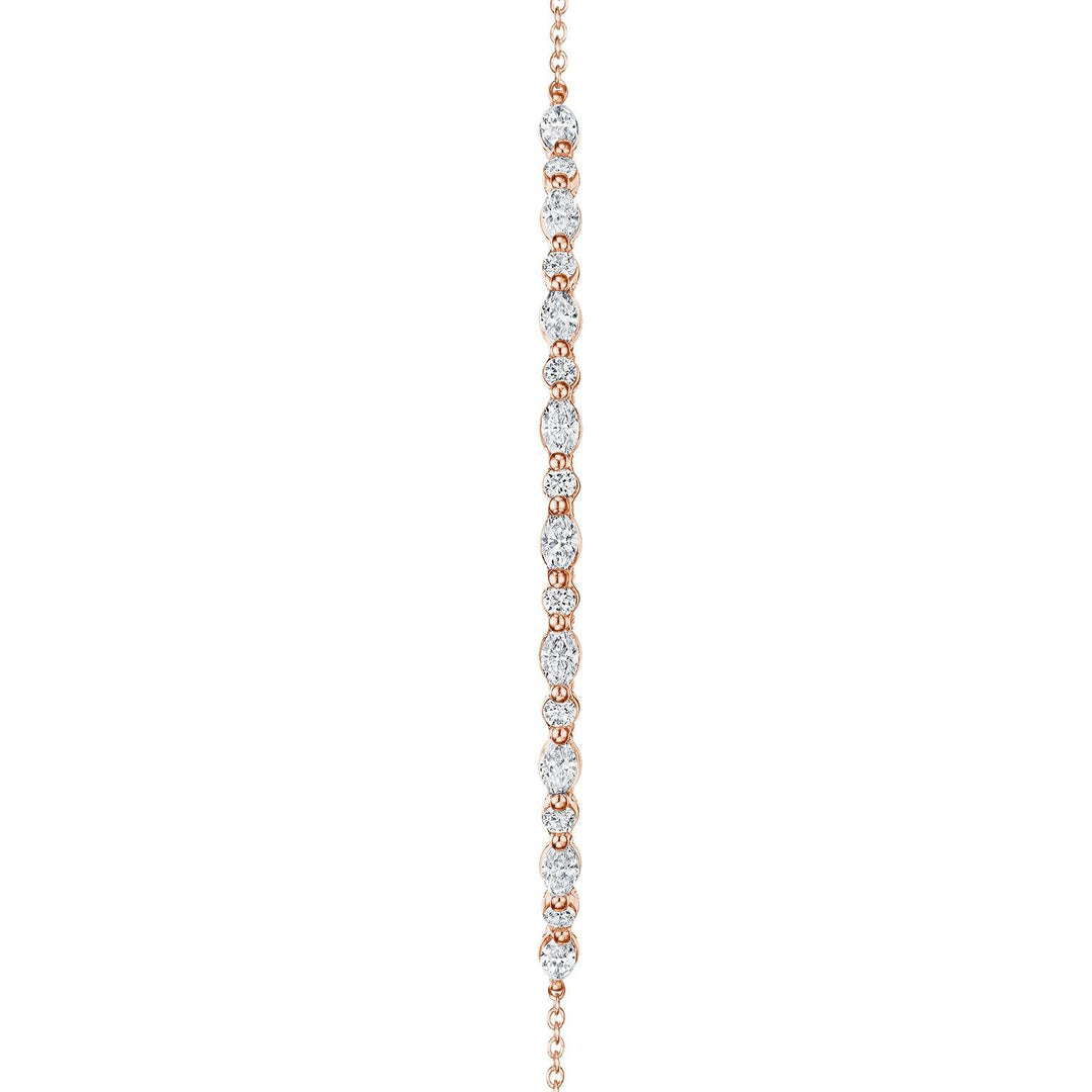 Marquise and Round Diamond Bracelet in 18kt Rose Gold