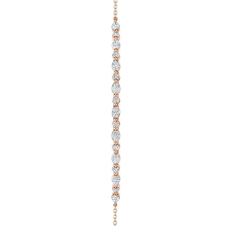 Marquise and Round Diamond Bracelet in 18kt Rose Gold