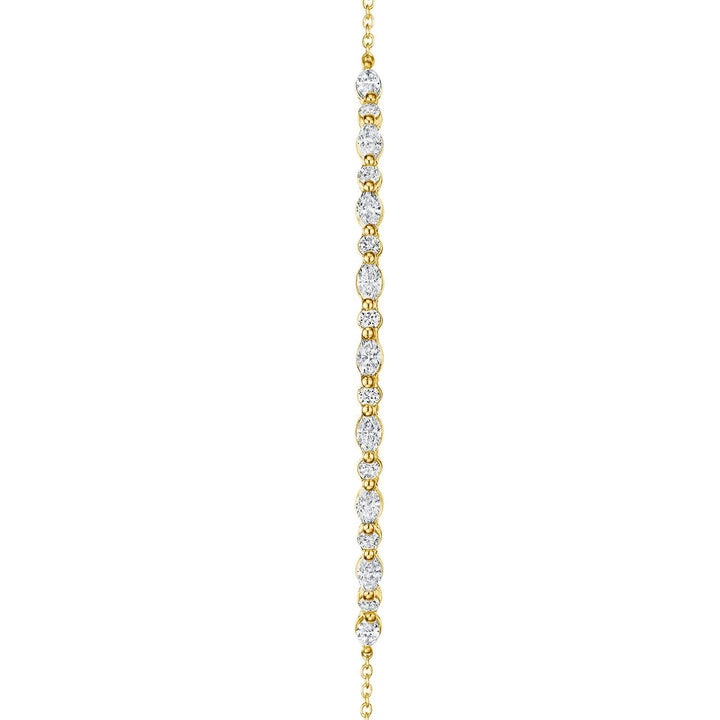 Marquise and Round Diamond Bracelet in 18kt Yellow Gold