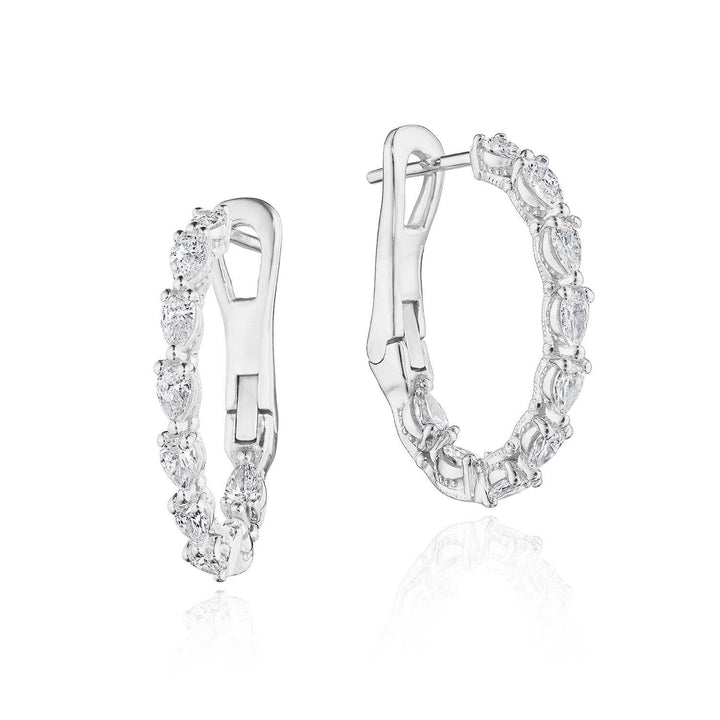 Pear Diamond Hoop Earrings in 18kt White Gold