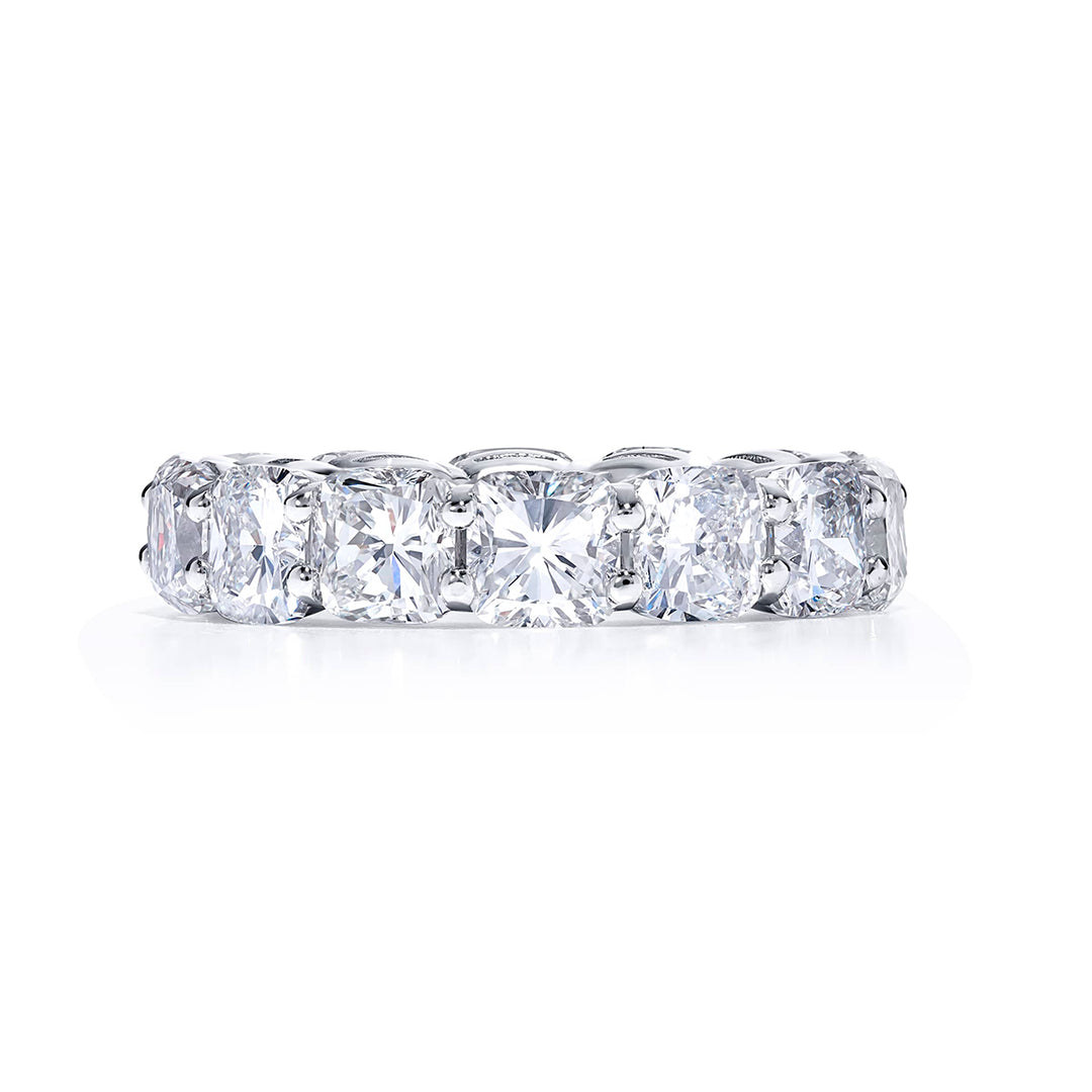 Platinum Cushion-Cut Diamond Eternity Band