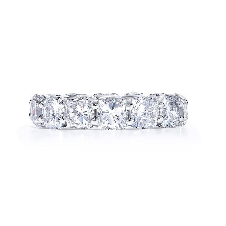 Platinum Cushion-Cut Diamond Eternity Band