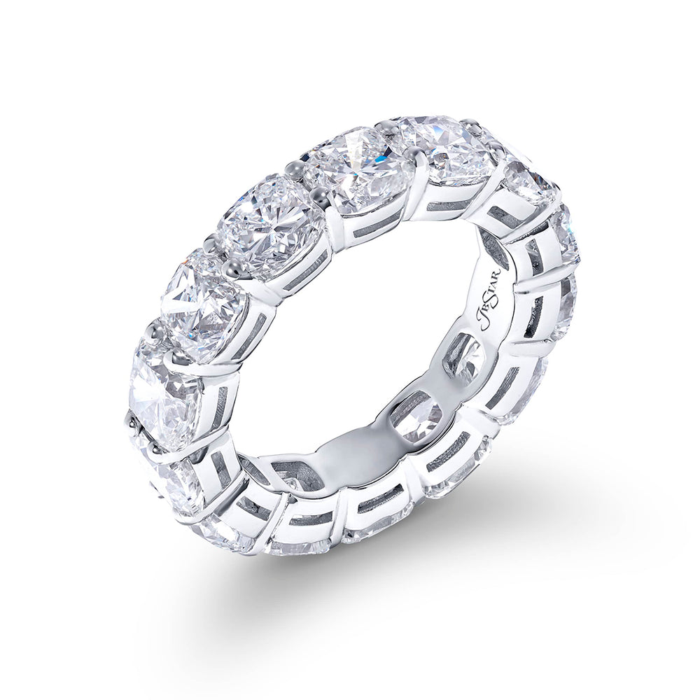 Platinum Cushion-Cut Diamond Eternity Band