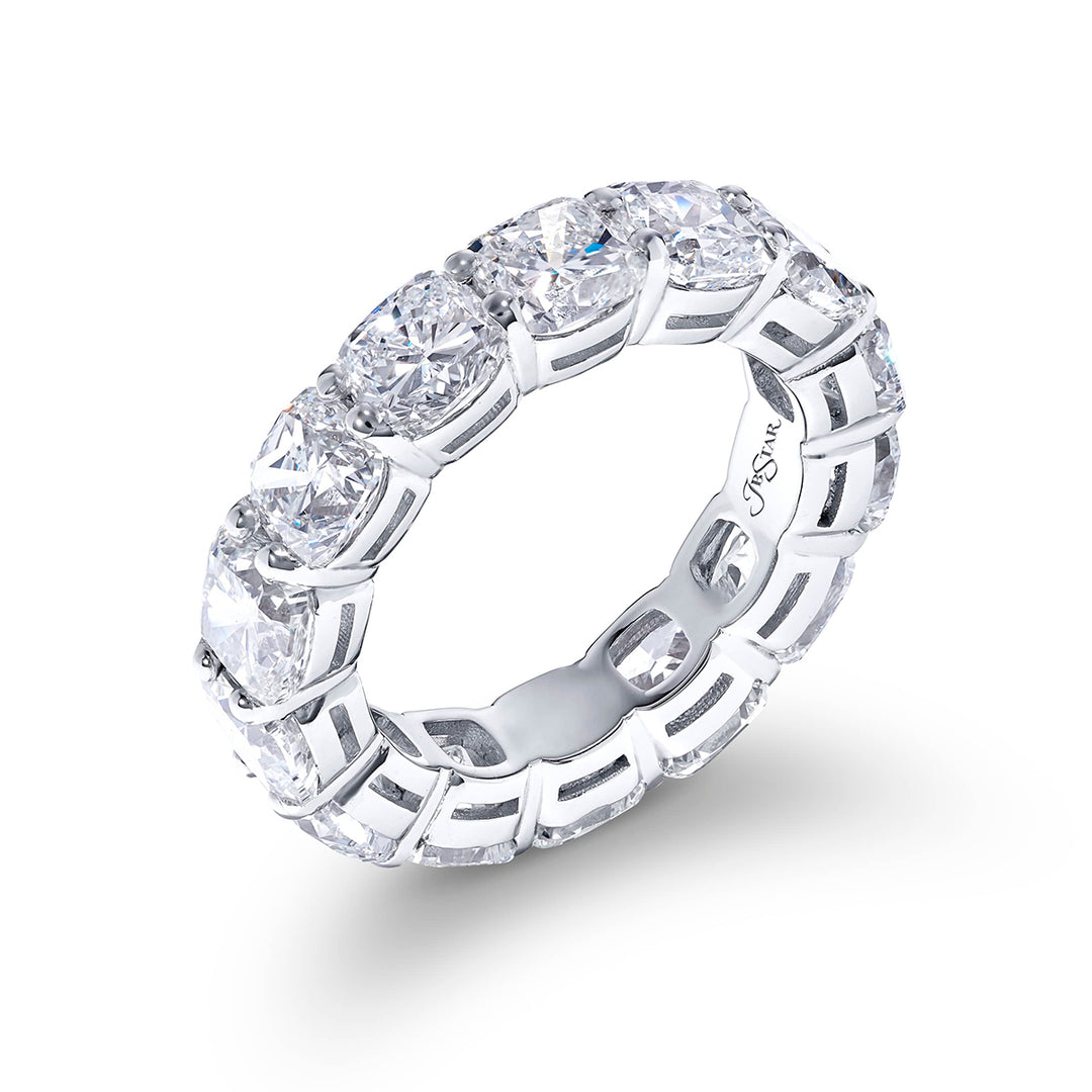 Platinum Cushion-Cut Diamond Eternity Band