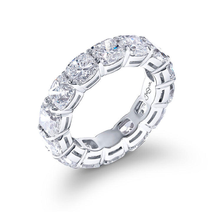Platinum Cushion-Cut Diamond Eternity Band