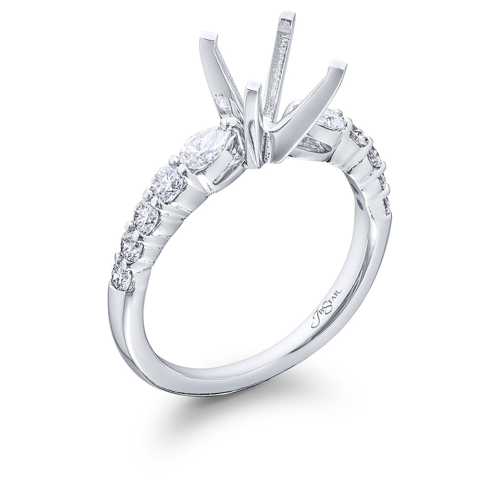 Diamond Semi-Mount Pear-Shaped & Round 0.70 ctw.