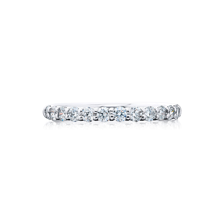 Elegance Elevated: Our stunning 0.67 ctw. Diamond Band. These thirteen beautiful round diamonds are handcrafted in  pure platinum.