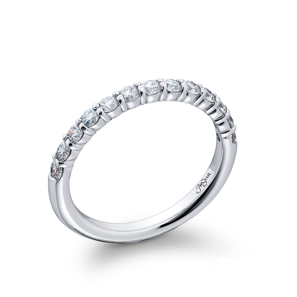 Elegance Elevated: Our stunning 0.67 ctw. Diamond Band. These thirteen beautiful round diamonds are handcrafted in  pure platinum.