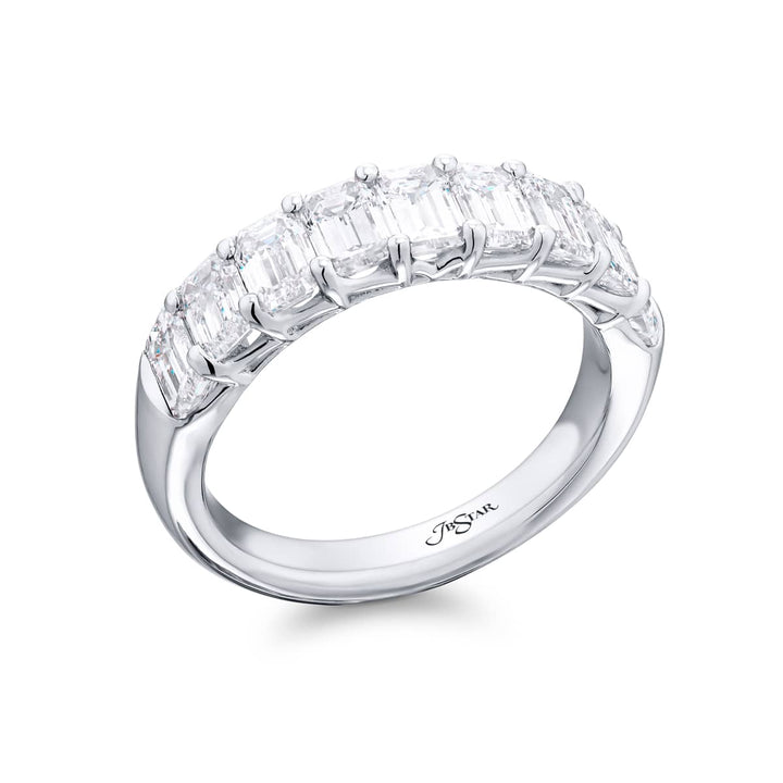 Elegance Elevated: Our signature 2.71 ctw. Diamond Band. These nine gorgeous emerald-cut diamonds are handcrafted in pure platinum.