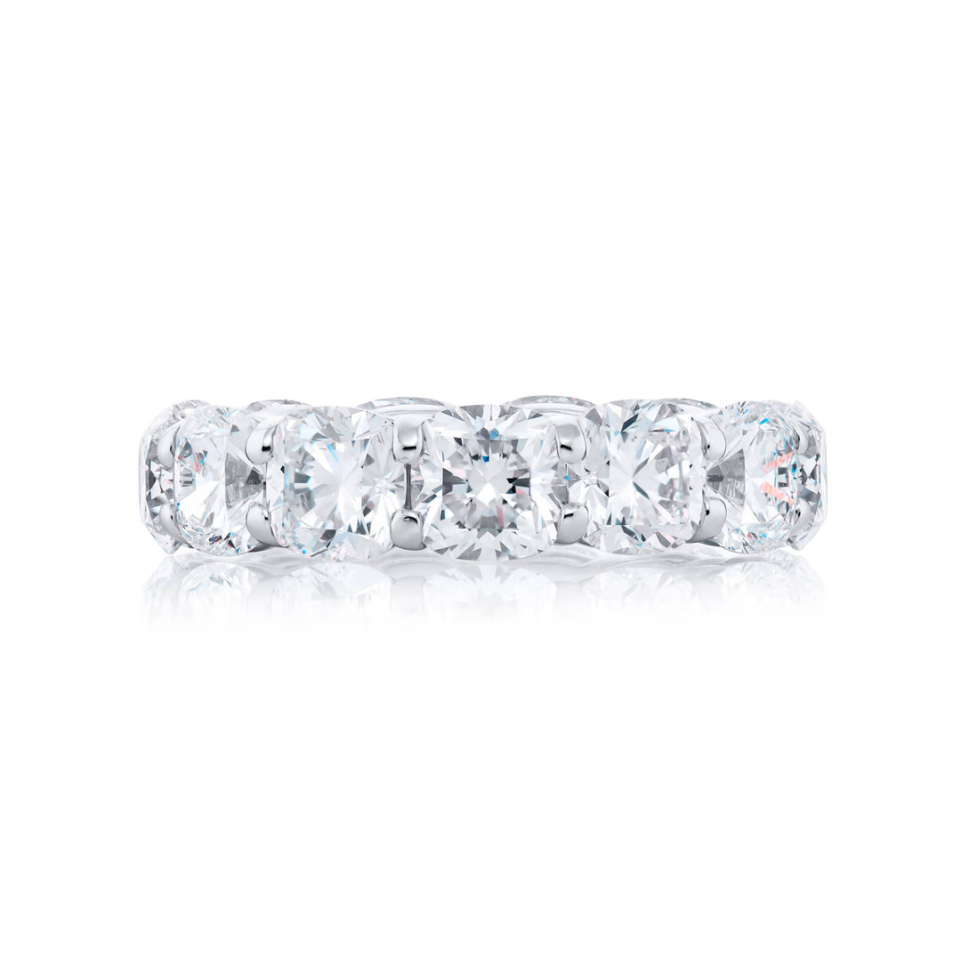 Platinum Cushion-Cut Diamond Certified Eternity Ring