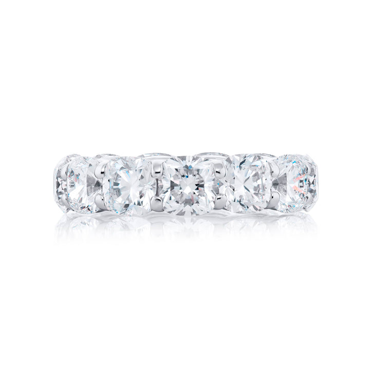 Platinum Cushion-Cut Diamond Certified Eternity Ring