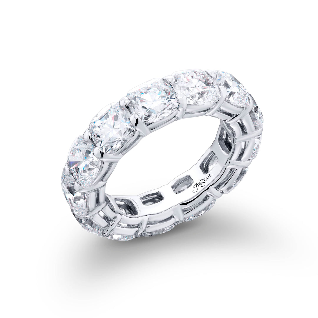 Platinum Cushion-Cut Diamond Certified Eternity Ring