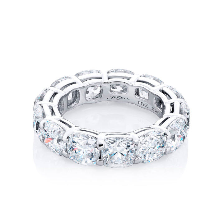 Platinum Cushion-Cut Diamond Certified Eternity Ring