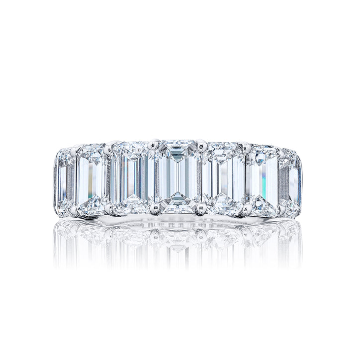 Platinum Emerald-Cut Diamond Single-Row GIA Certified Band